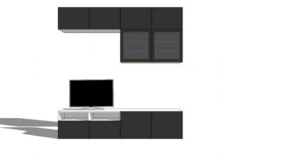 宜家欧式风格电视柜SU模型下载_sketchup草图大师SKP模型