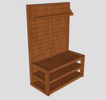 实木现代简约卧室电视柜SU模型下载_sketchup草图大师SKP模型