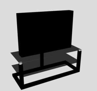 简约黑色玻璃电视柜SU模型下载_sketchup草图大师SKP模型