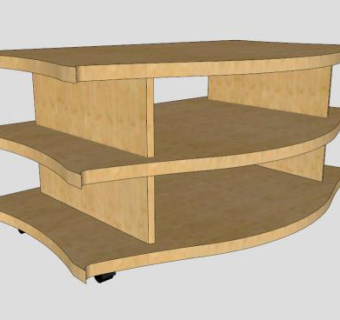 带轮子的简易电视柜SU模型下载_sketchup草图大师SKP模型