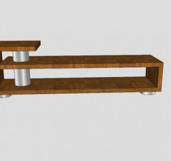 液晶电视的实木电视柜SU模型下载_sketchup草图大师SKP模型
