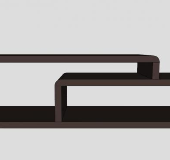 实木棕褐色电视柜SU模型下载_sketchup草图大师SKP模型