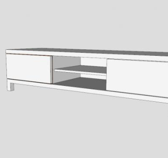 浅灰色电视柜SU模型下载_sketchup草图大师SKP模型
