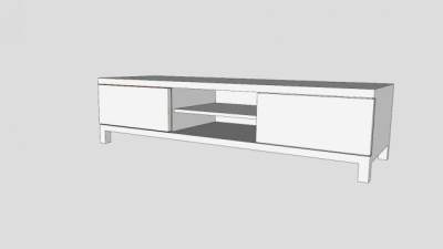 浅灰色电视柜SU模型下载_sketchup草图大师SKP模型