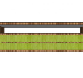 木制绿色电视柜SU模型下载_sketchup草图大师SKP模型