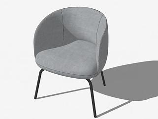 灰色座椅嵌套低矮椅子SU模型下载_sketchup草图大师SKP模型