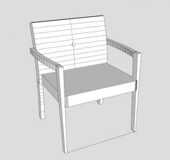 白色座椅格林威治贵宾椅SU模型下载_sketchup草图大师SKP模型