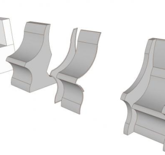 聚丙烯可堆叠式座椅SU模型下载_sketchup草图大师SKP模型
