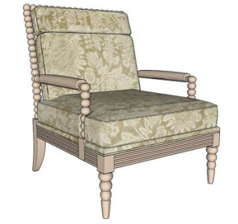 简欧布兰特椅SU模型下载_sketchup草图大师SKP模型