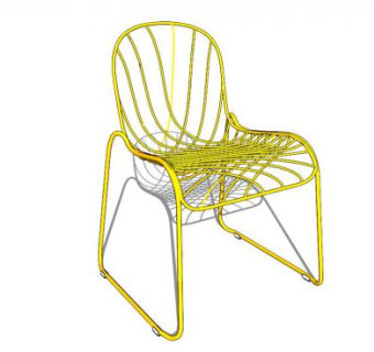 黄色座椅网椅SU模型下载_sketchup草图大师SKP模型