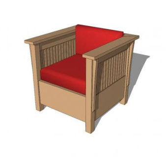 任务式俱乐部椅SU模型下载_sketchup草图大师SKP模型