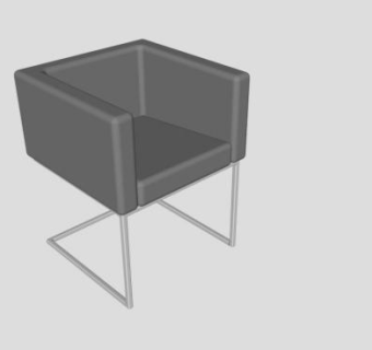 现代灰色座椅扶手椅SU模型下载_sketchup草图大师SKP模型