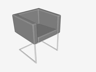 现代灰色座椅扶手椅SU模型下载_sketchup草图大师SKP模型