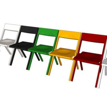 彩色座椅皮娜椅子SU模型下载_sketchup草图大师SKP模型