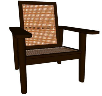 休闲座椅布塔卡扶手椅SU模型下载_sketchup草图大师SKP模型