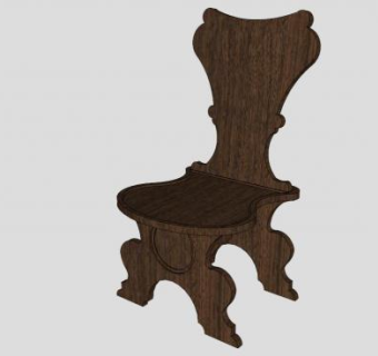 乔治二世实木椅子SU模型下载_sketchup草图大师SKP模型