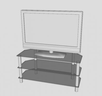 平板电视和电视柜SU模型下载_sketchup草图大师SKP模型