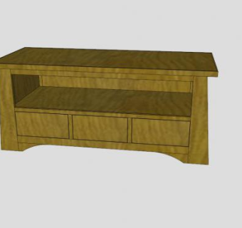 客厅实木现代电视柜SU模型下载_sketchup草图大师SKP模型