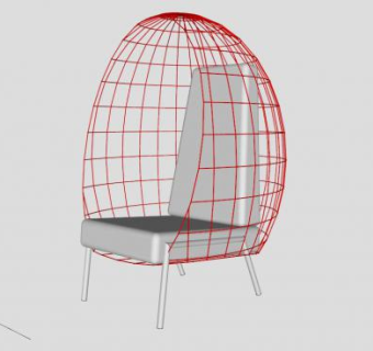 红网椅子休闲座椅SU模型下载_sketchup草图大师SKP模型