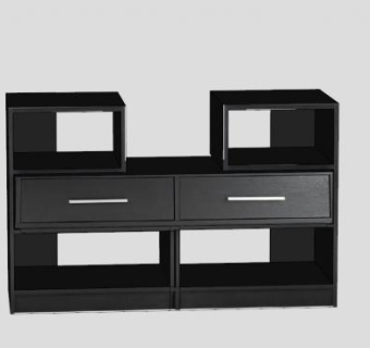 板条箱和桶形的电视柜SU模型下载_sketchup草图大师SKP模型