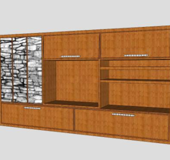中式仿古电视柜SU模型下载_sketchup草图大师SKP模型