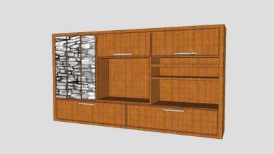 中式仿古电视柜SU模型下载_sketchup草图大师SKP模型