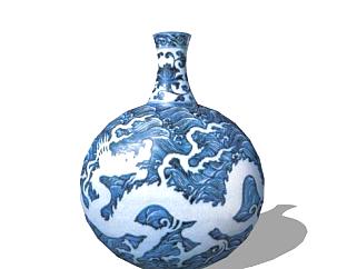 瓷器陶瓷花瓶的SU模型_su模型下载 草图大师模型_SKP模型