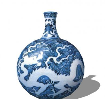 瓷器陶瓷花瓶的SU模型_su模型下载 草图大师模型_SKP模型