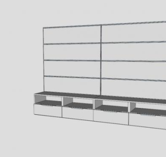 宜家最好的电视柜SU模型下载_sketchup草图大师SKP模型
