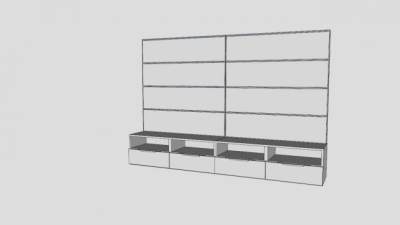 宜家最好的电视柜SU模型下载_sketchup草图大师SKP模型