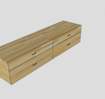 一个简单的电视柜SU模型下载_sketchup草图大师SKP模型