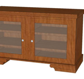 纯实木电视柜SU模型下载_sketchup草图大师SKP模型