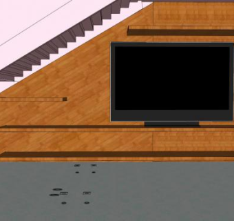 宽屏平板电视柜SU模型下载_sketchup草图大师SKP模型