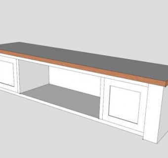 亨利橡木电视柜SU模型下载_sketchup草图大师SKP模型