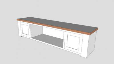 亨利橡木电视柜SU模型下载_sketchup草图大师SKP模型