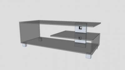 黑色玻璃时髦电视架SU模型下载_sketchup草图大师SKP模型