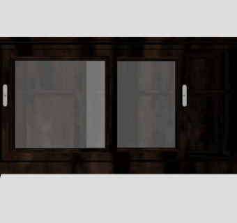 滑动玻璃门的电视柜SU模型下载_sketchup草图大师SKP模型