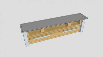 木制电视地柜SU模型下载_sketchup草图大师SKP模型