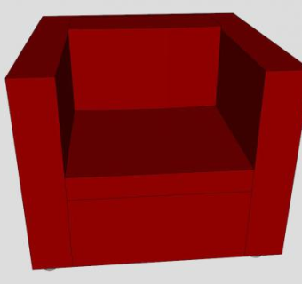 红色座椅舒适椅SU模型下载_sketchup草图大师SKP模型