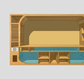 现代风格黄色电视柜SU模型下载_sketchup草图大师SKP模型