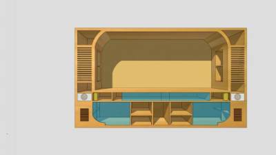 现代风格黄色电视柜SU模型下载_sketchup草图大师SKP模型