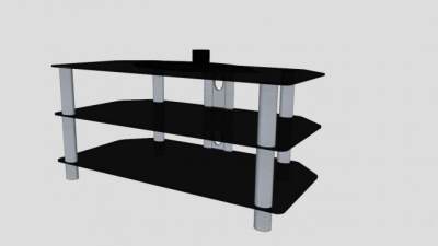 平板电视的电视柜SU模型下载_sketchup草图大师SKP模型