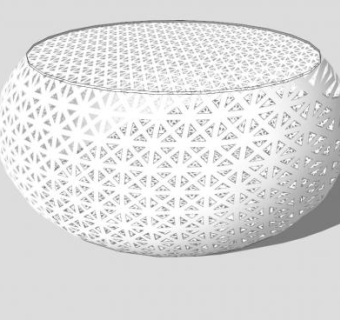 镂空圆形鼓形竹藤SU模型_su模型下载 草图大师模型_SKP模型