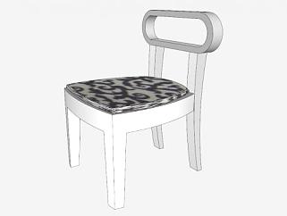 白色家具餐椅SU模型下载_sketchup草图大师SKP模型