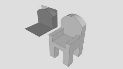 白色座椅扶手椅SU模型下载_sketchup草图大师SKP模型