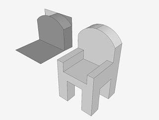 白色座椅扶手椅SU模型下载_sketchup草图大师SKP模型