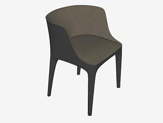 黑色单椅乔吉特椅子SU模型下载_sketchup草图大师SKP模型