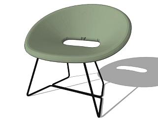 绿色座椅圆锥形躺椅SU模型下载_sketchup草图大师SKP模型