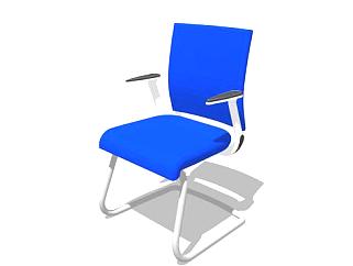 中<em>背</em>扶手椅银框椅SU模型下载_sketchup草图大师SKP模型