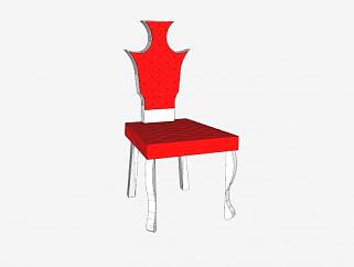 红色单椅<em>餐椅</em>SU模型下载_sketchup草图大师SKP模型